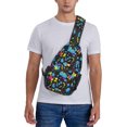 thumbnail image 6 of Glow in Dark Neon Splatter Sling Bag Crossbody Hiking Travel Chest Bags Backpack Shoulder Daypack for Women Men, 6 of 7