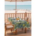 thumbnail image 2 of Outdoor Tablecloth with Umbrella Hole for Patio/Picnic/Party/Camping, Dark Green Lemon Birds Waterproof Table Cloth Rectangle Table Cover Washable, Summer Botanical Tropical (60"x 102"), 2 of 8