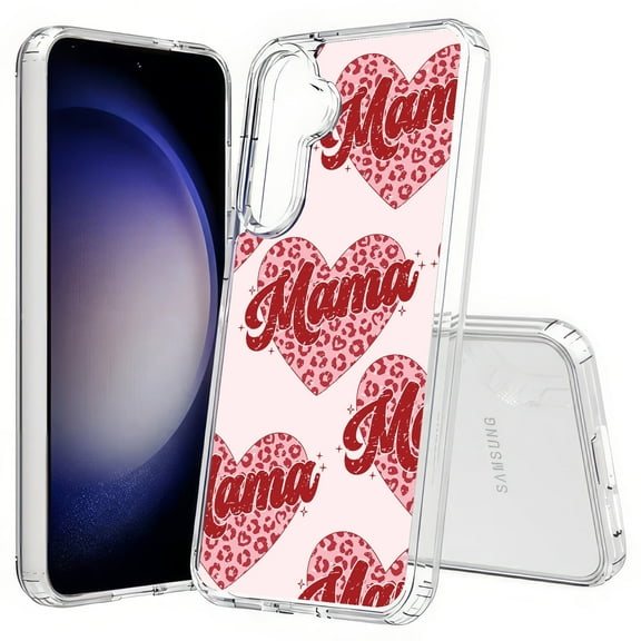TalkingCase Slim Fit Phone Case Compatible for Samsung Galaxy S25(Not S25  Plus/Ultra), Mama Leopard Hearts Print, Lightweight,Flexible, USA Print