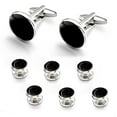 thumbnail image 2 of Set of 8 Classical Shirt Tuxedo Cufflinks Wedding Buttons Cuff Links Studs Men, 2 of 3