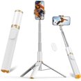 thumbnail image 1 of Trípode para teléfono y selfie stick con  remoto, portátil, ligero para grabación de video y vlog, trípode extensible para viajes compatible con  y , negro, 62", 1 of 8