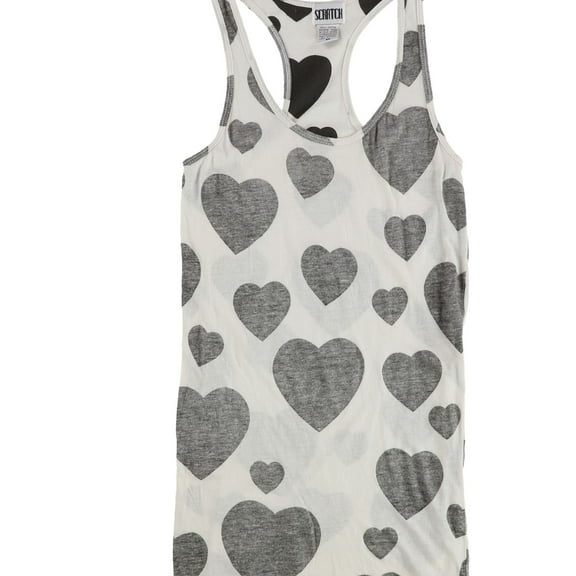 Scratch Womens Hearts Tank Top, White, Medium