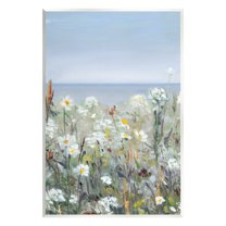 Stupell Industries Pleasant Summer Flower Field Distant Beach Shore Painting Unframed Art Print Wall Art, Design by Sally Swatland