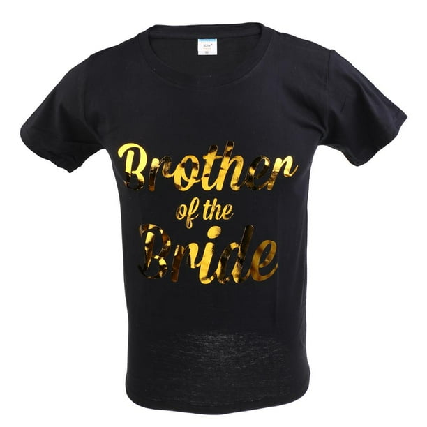 Camiseta de manga corta para hombre con letras doradas Bride negro 3XL 3XL negro jinwen Camiseta para hombre Walmart en linea