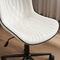 thumbnail image 5 of Kidol & Shellder White Desk Chair with Wheels, Adjustable Rocking Cozy PU Mid-Back Office Task Chair, 5 of 6