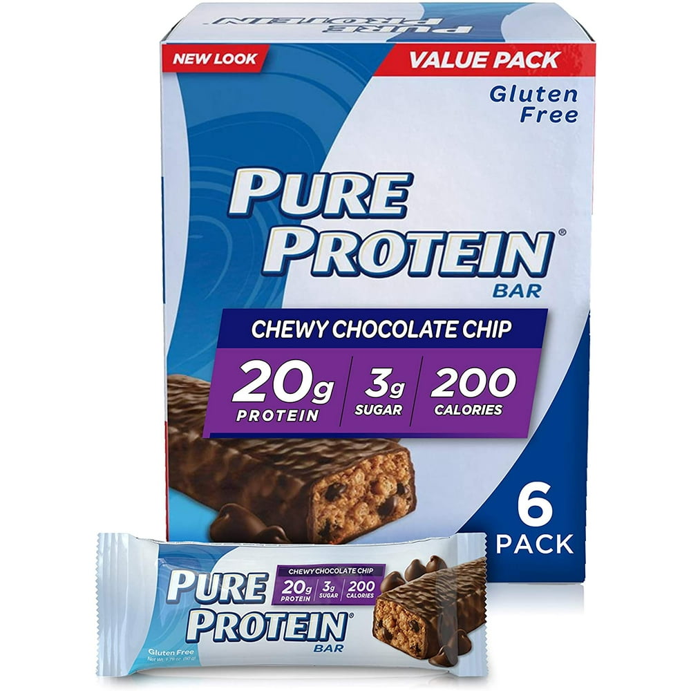 Pure Protein Bars, Chewy Chocolate Chip, 20g Protein, 1.76 Oz, 6 Ct