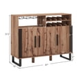thumbnail image 3 of Gymax Home Wine Bar Cabinet w/ 3 Doors & Adjustable Shelves 2-tier Wine Rack Sideboard, 3 of 10