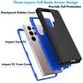 thumbnail image 4 of Galaxy S24 Ultra Cases, 3 in 1 Sturdy Phone Case for Samsung Galaxy S24 Ultra,Takfox Full-Body Shockproof Drop Protection Hybrid Bumper Rugged Rubber Cover Defend Matte Armor Phone Case -Blue, 4 of 10