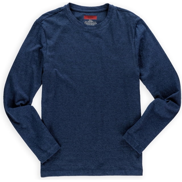 Alfani - Camiseta de manga larga para hombre, color azul, pequeña Alfani Camiseta adornada