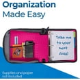 thumbnail image 2 of Case-it The Universal Zipper Binder - 2 Inch O-Rings - Padded Pocket That Holds up to 13 Inch Laptop/Tablet - Multiple Pockets - 400 Page Capacity - Comes with Shoulder Strap - Magenta LT-007, 2 of 6