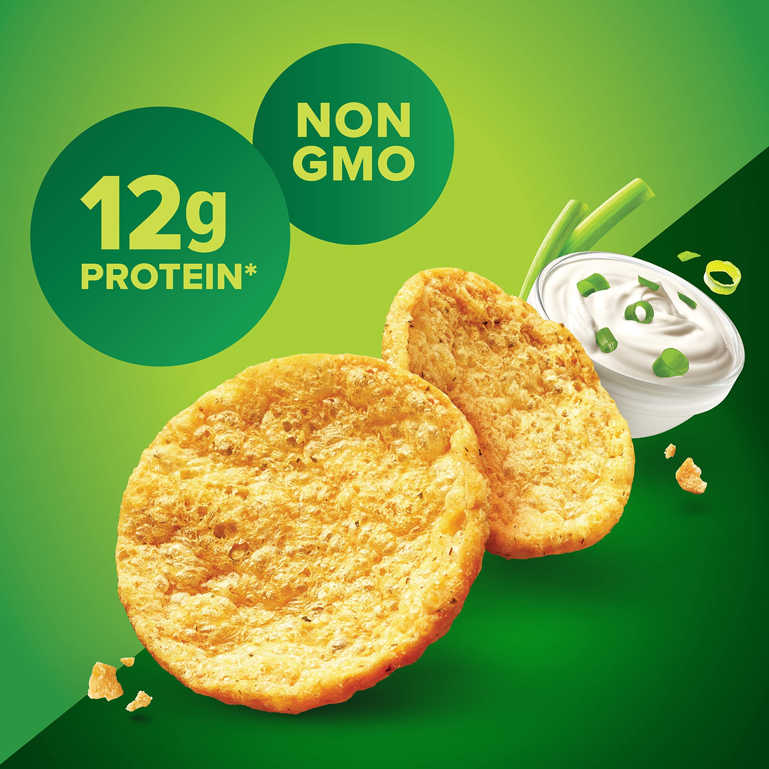 Pure Protein Popped Crisps, Sour Cream & Onion, High Protein Snack, 12G Protein, 1.27oz., 12 Count