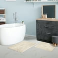 thumbnail image 4 of BNM Non-Slip Washable Bath Rug Set, 20" x 30", 24" x 36", Cream, 4 of 6
