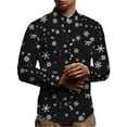 thumbnail image 3 of Fangasis Men Shirts Button Down Tunic Shirt Lapel Neck Tops Mens Comfy Blouse Casual Holiday Black M, 3 of 4