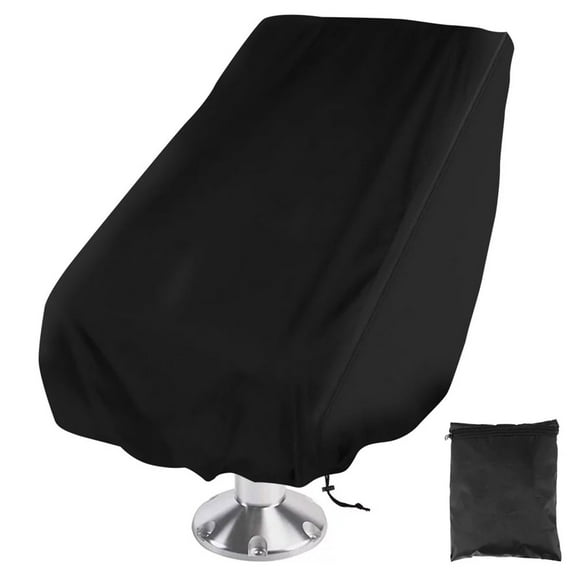 Boat Seat Cover Waterproof Marine Main Engine Speedboat Seat Dust Cover All Season Protection Pontoon Boat Center Console Covers for Fishing Captain’s Chair Seats (Black, 22x24x25 in/ 56×61×64 cm)