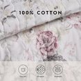 thumbnail image 3 of Laura Ashley Home Breezy Floral Collection 100% Coton, Réversible, Literie Légère et Respirante, Prélavée pour Plus de Douceur, Simple, Rose/gris, 3 of 9