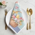 thumbnail image 2 of Happy Easter Cloth Napkins, Cute Bunny Colorful Eggs Spring Flowers Blue Purple Washable and Reusable Dinner Napkins Set of 8, Table Napkin for Kitchen Party Birthday Wedding Hotel 20"x20", 2 of 9
