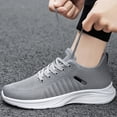 thumbnail image 4 of GrmtClth Lightweight Mesh Athletic Trainers for Men Soft Cushioned Sole Lace Up Breathable Knit Casual Jogging Walking Sneakers Gray (US/9), 4 of 7