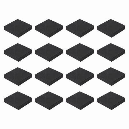 Single Sided Speaker Isolation Pads 70mmx70mmx15mm Square Black Non Slip EVA Acoustic Foam Pads Feet Anti-Vibration Base for Decks Speaker Subwoofer HiFi Sound System Pack of 16
