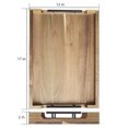 thumbnail image 3 of STRELECT Large Acacia Wooden Serving Tray with Handles 17x12inch Coffee Table Ottoman Tray for Living Room, Dinner Eating Food Breakfast Decor, TV Bed Tray, 3 of 5