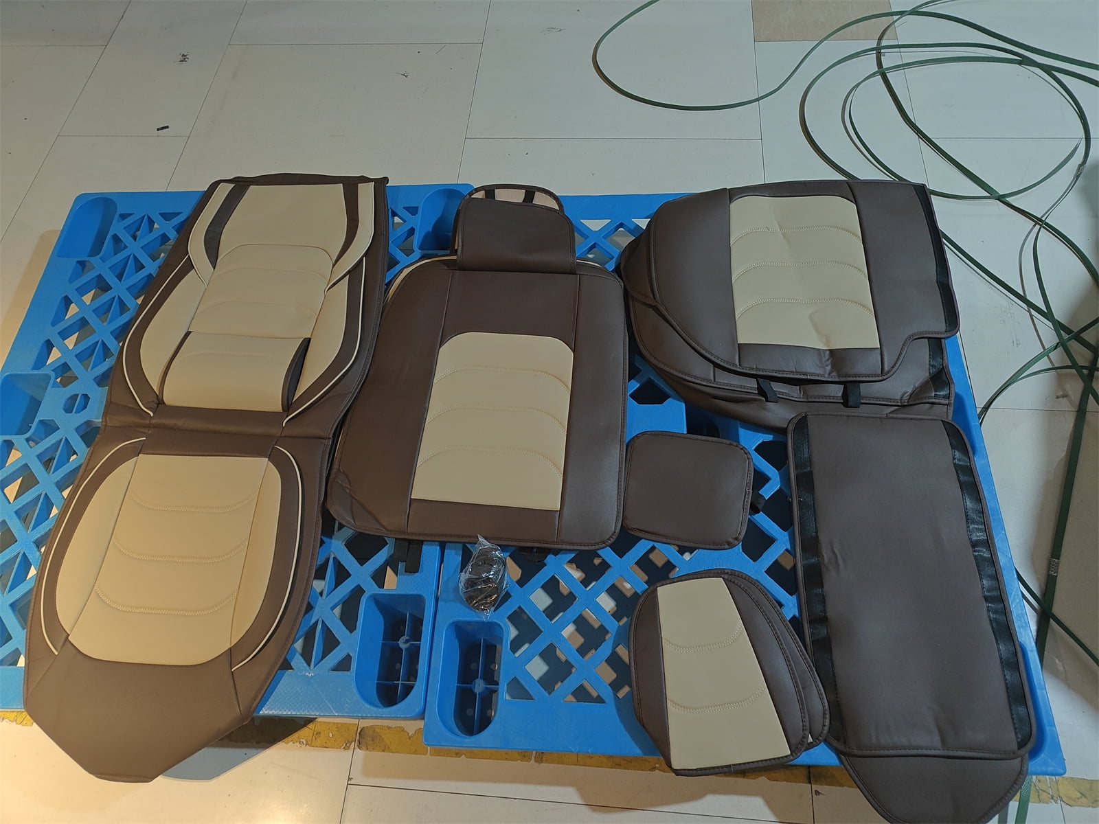 OTOEZ Universal Car Seat Cover, 5-Seat Full Set PU Leather, Front Rear Seat Protector, Waterproof Cushion Fit Most Honda Toyota Chevy Ford Nissan Vehicle Truck SUV