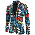 thumbnail image 2 of Tiweut Mens Floral Blazer Jacket Valentine's Day Paisley Tuxedo Suit Party Dress Coat,Blue, 2 of 9