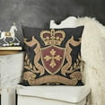 f Luxury Embroidery Velvet Pillow Cover European Crown Shield Pattern