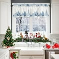 thumbnail image 3 of Blue Christmas Valances Windows Curtain Snowflake Winter Xmas Tree Kitchen Valances Rod Pocket Reindeer Elk Forest Short Topper Curtains for Winter Holiday Christmas Decorations 1 Panel,54 by 18 inch, 3 of 6