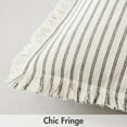 thumbnail image 2 of Pack of 2 Gray Pillow Covers 20x20 Inch Striped Farmhouse Couch Throw Pillow Covers with Fringe Chic Linen Decorative Cushion Covers for Sofa Living Room Bed Outdoor Home Decor, 2 of 18