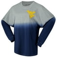 thumbnail image 2 of Unisex Spirit Jersey Navy/Gray West Virginia Mountaineers Ombre Long Sleeve T-Shirt, 2 of 3
