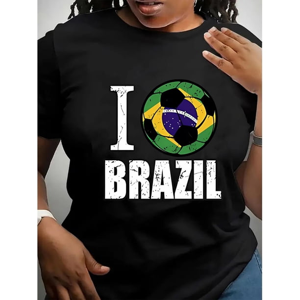Camiseta de verano para mujer Suave elegante con Cuello redondoSimple English Flag Football Pattern Women's Fashion Trendy Round Neck Short Sleeve, Simple Casual Sports T-shirt, Holiday Comfortable