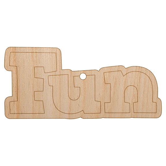 Fun Text Wood Holiday Christmas Tree Ornament Unfinished DIY Pre-Drilled Craft