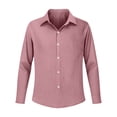 thumbnail image 5 of Craaazy Women's Relaxed Fit Collared Blouse, Solid Color Long Sleeve Button Down Top, Loose Comfy Cotton Casual Shirt for Spring & Fall Gifts, 5 of 5