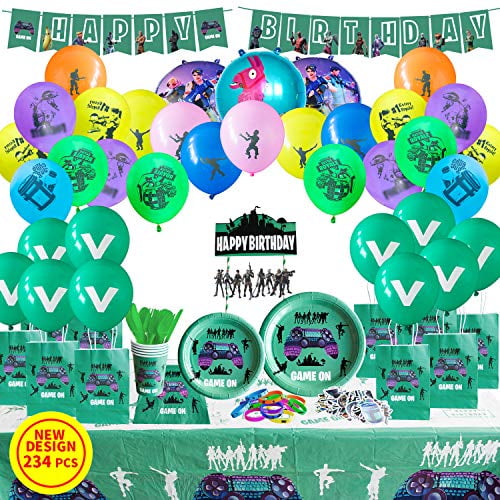 Arzo Video Game Party Decorations Birthday Party Supplies For Game Fans Game Bracelet Game Party Favors Cake Topper 234 Pieces Walmart Com