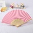 thumbnail image 2 of Pattern Folding Dance Wedding Party Lace Silk Folding Hand Held Solid Color Fan, 2 of 4