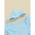 thumbnail image 6 of Bslissey Baby Girls Summer Romper Dress Sleeveless Lace Floral Tulle Patchwork Jumpsuit Infant Toddler Cute A-line Bodysuit Dress with Headband 3M 6M 12M 18M 24M, 6 of 8