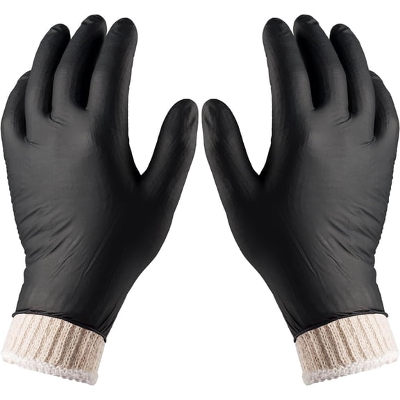 Tackleit Gloves Set Disposable Cooking Gloves for BBQ with 4 Cotton Glove Liners, 100 Pack Large