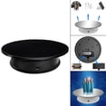 thumbnail image 1 of Soporte de pantalla giratorio eléctrico para fotografía, accesorios de grabación de vídeo, pantalla de tienda, 2r/min. O 3 r/min USB de carga bandeja Ante negro Yotijar Soporte de exhibición giratorio, 1 of 7
