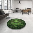 thumbnail image 4 of Ahgly Company Tapis Rond Lavable en Machine Intérieur Transitionnel Vert Lime Foncé, 7 Pieds Rond, 4 of 7
