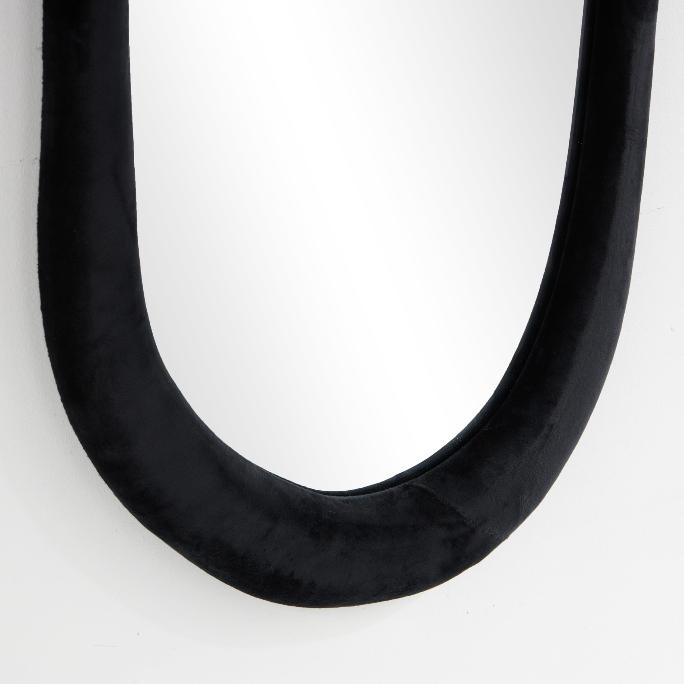 DecMode 26" x 65" Black Wavy Abstract Wall Mirror