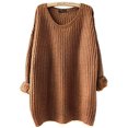 thumbnail image 2 of ARJOSA Women's Fall Sweaters Pullover Oversized Crew Neck Long Sleeve Knit Sweater Tunic Tops (Large, Brown), 2 of 4