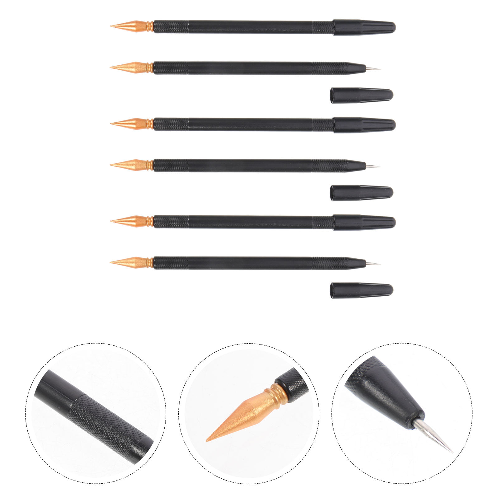 6 Pcs Scratch Painting Pens Sketch Art Drawing Scraping Pen Stylus Pens  (Black) 