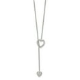 thumbnail image 3 of Auriga Fine Jewelry 925 Sterling Silver Rhodium-plated Polished Adjustable Hearts with CZ Necklace 20" for Women, 3 of 6