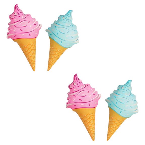 KALLORY Inflatable Ice Cream Floating Row PVC 4Pcs 35.4X17.7X11.8in