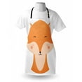 thumbnail image 4 of Fox Apron, Simplistic Funny Illustration of Smiling Happy Animal Face, Unisex Kitchen Bib with Adjustable Neck for Cooking Gardening, Adult Size, Apricot Peach, by Ambesonne, 4 of 4