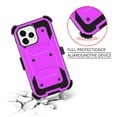 thumbnail image 4 of FIEWESEY for iPhone 13 Pro Case, Heavy Duty Shock-Absorption/High Impact Resistant Armor Holster Defender Case with Kickstand Swivel Belt Clip Holster for Apple iPhone 13 Pro(Purple), 4 of 6