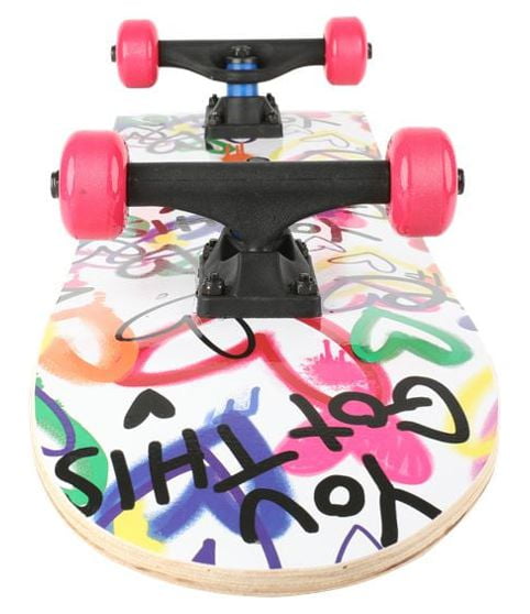 Justice 31" Standard Popsicle Complete Skateboard- Heart Design, Ages 5+, 50mm by 30mm Wheels