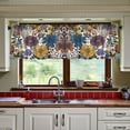 thumbnail image 3 of Yayeee Kitchen Curtains Tier Set of 2 Light Filtering 57"x36" Over Sink Window Panels, Blue Flowers, 3 of 7