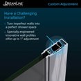thumbnail image 2 of DreamLine Unidoor 56-57 in. W x 72 in. H Frameless Hinged Shower Door with Support Arm in Satin Black, 2 of 11