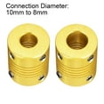 thumbnail image 3 of 5 Pcs 10mm to 8mm Aluminum Alloy Shaft Coupling Flexible Coupler L25xD20,Golden Tone, 3 of 4