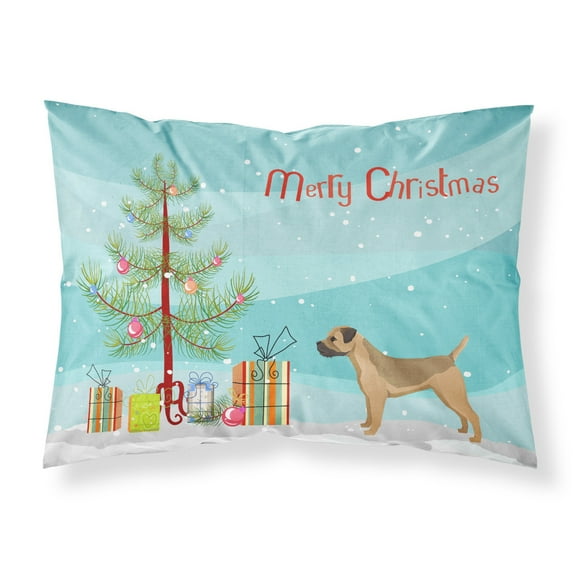Border Terrier Christmas Tree Fabric Standard Pillowcase